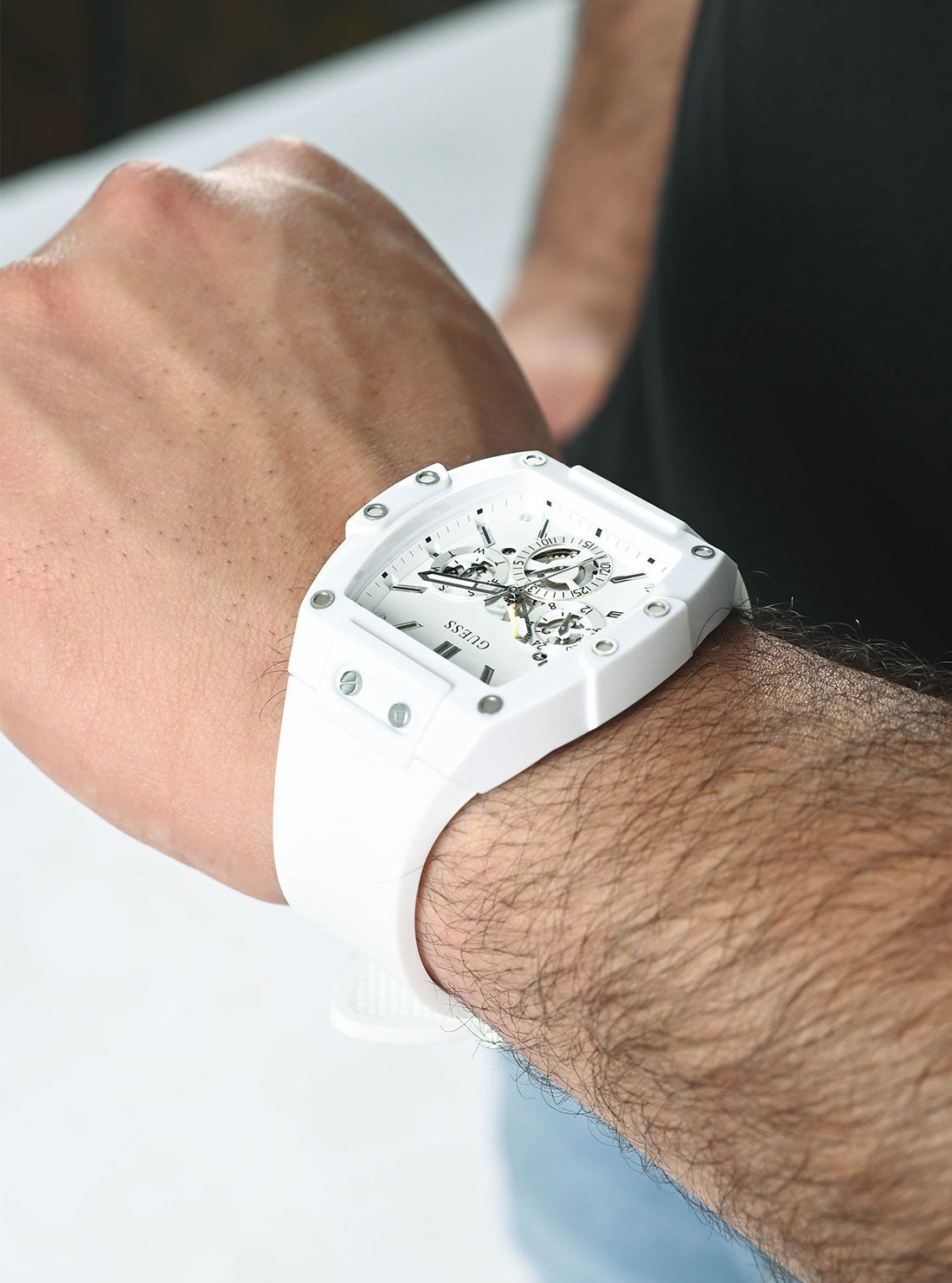 White Phoenix Silicone Watch - GUESS