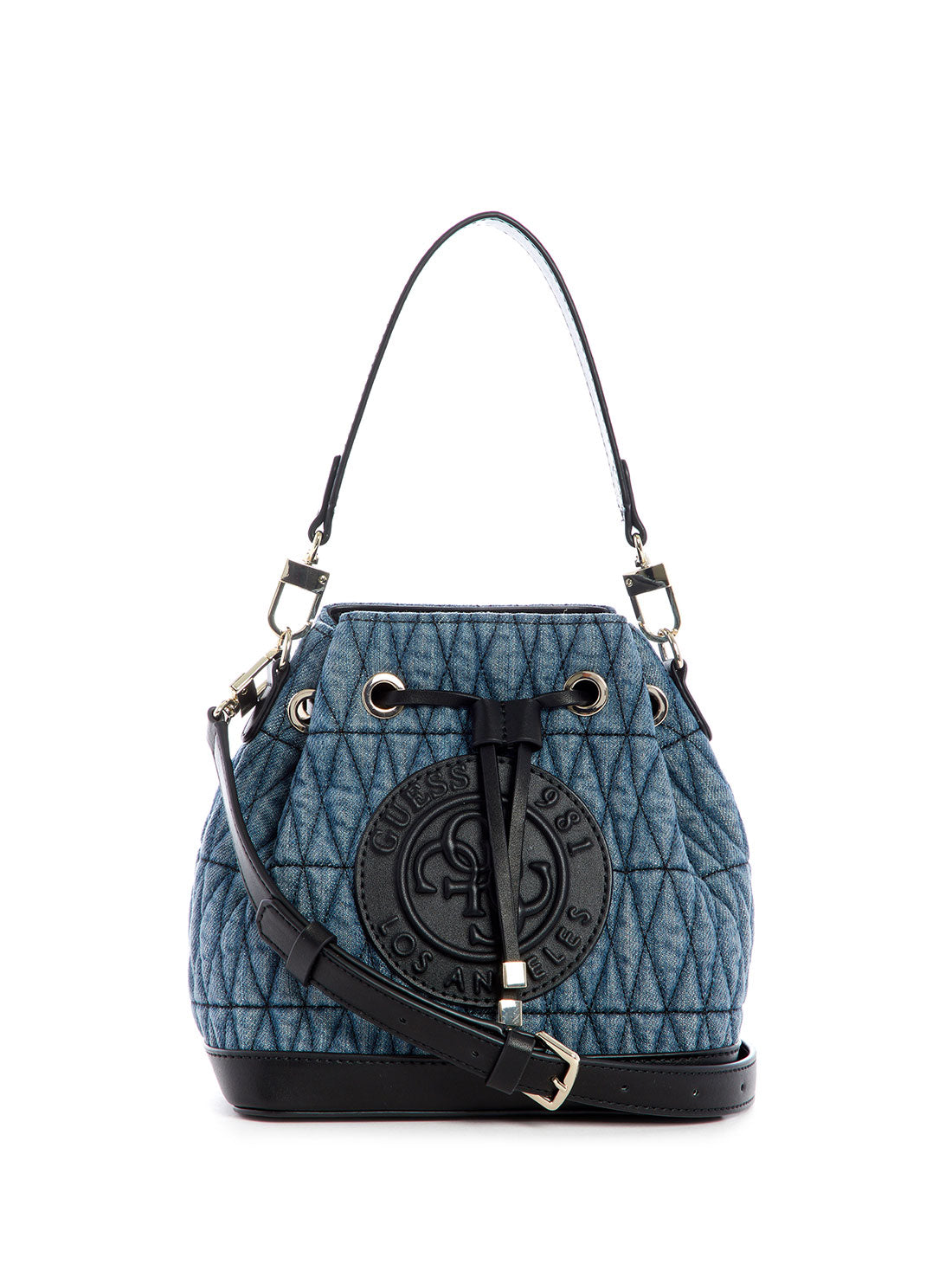 Denim Blue Nadia Crossbody Bucket Bag GUESS