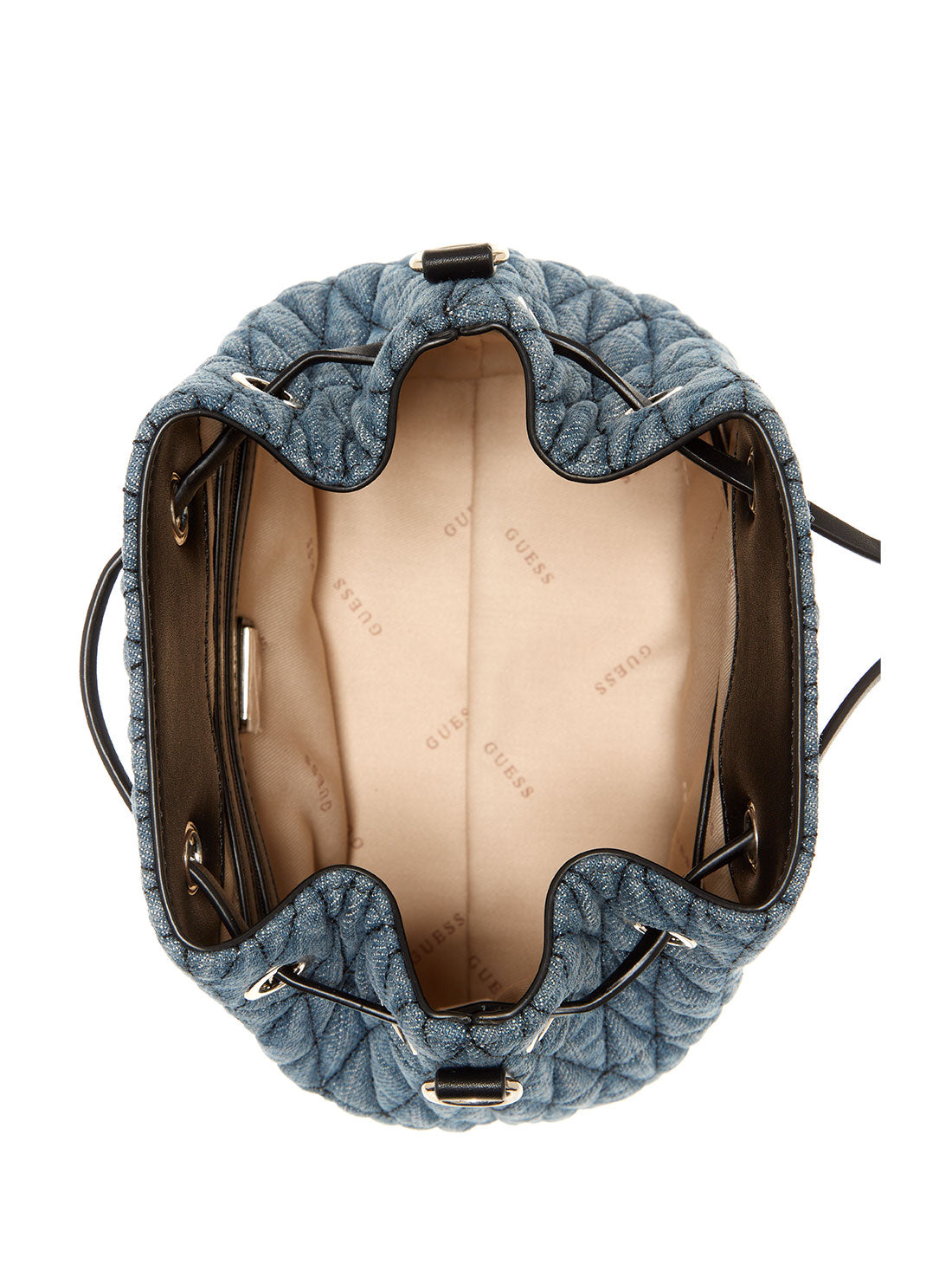 Denim Blue Nadia Crossbody Bucket Bag GUESS