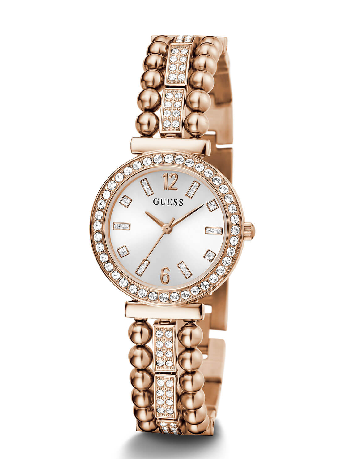 Rose Gold Beaded Glitz Gala Watch - GUESS