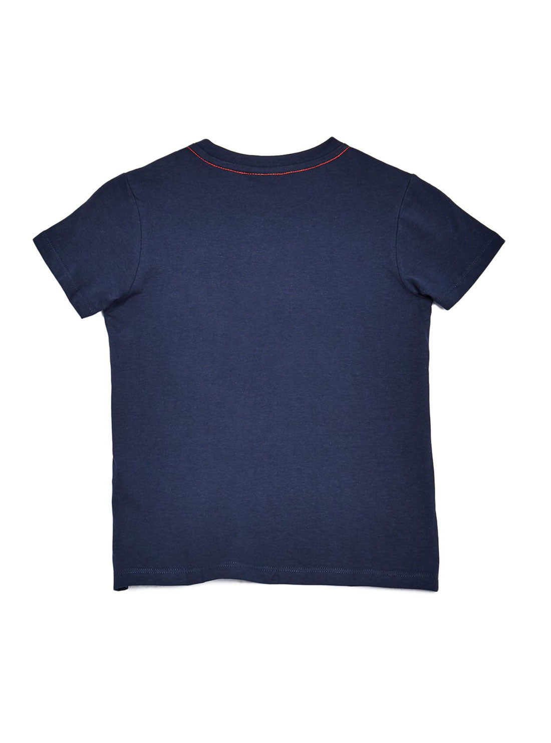 GUESS Little Boys Navy Blue Short Sleeve Triangle Logo Tee (2-7)  N73I55K5M20 Back View