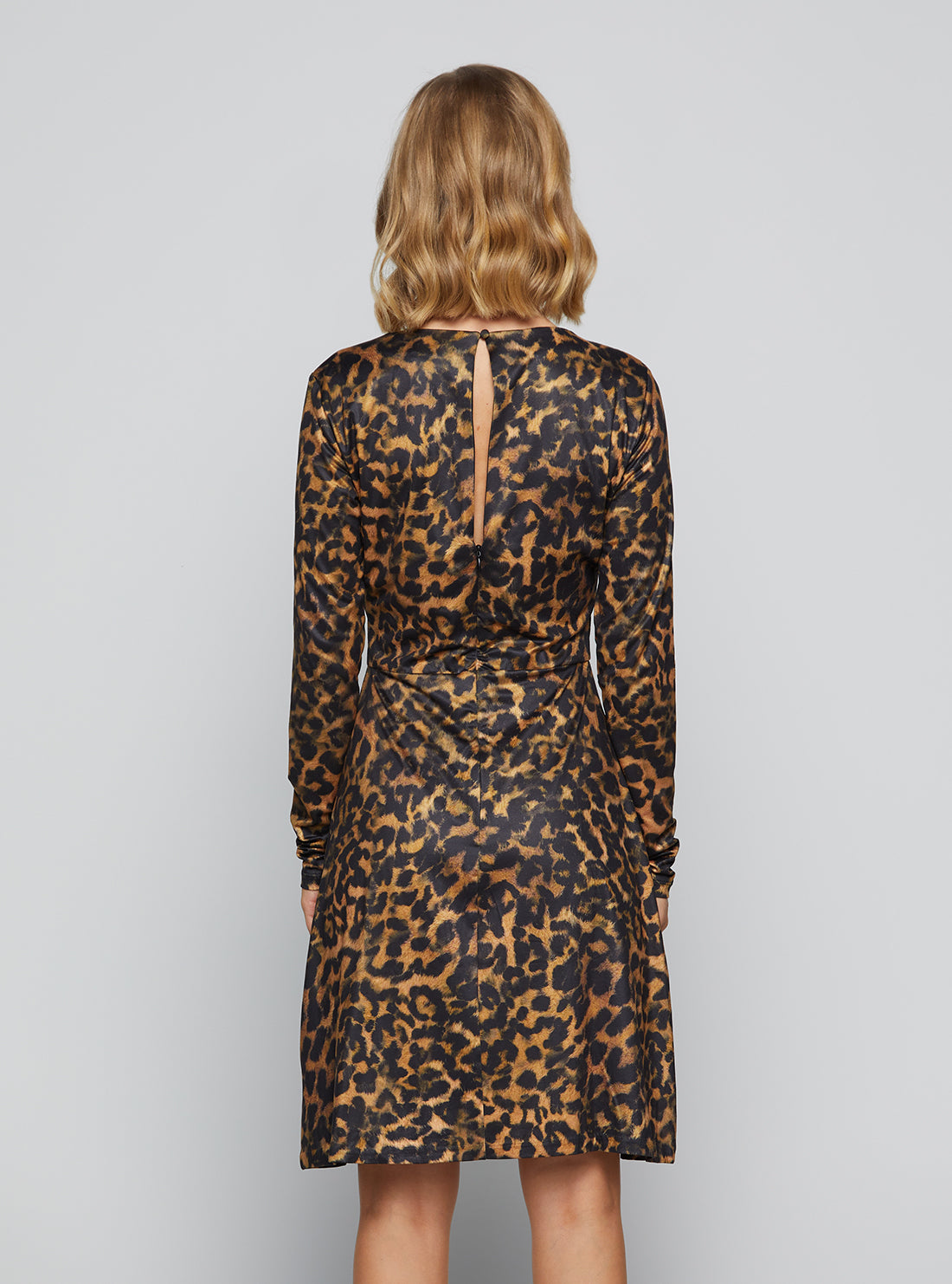 GUESS Women's Amber Lynx Print Paris Mini Dress W2BK41KBDO0 Back View