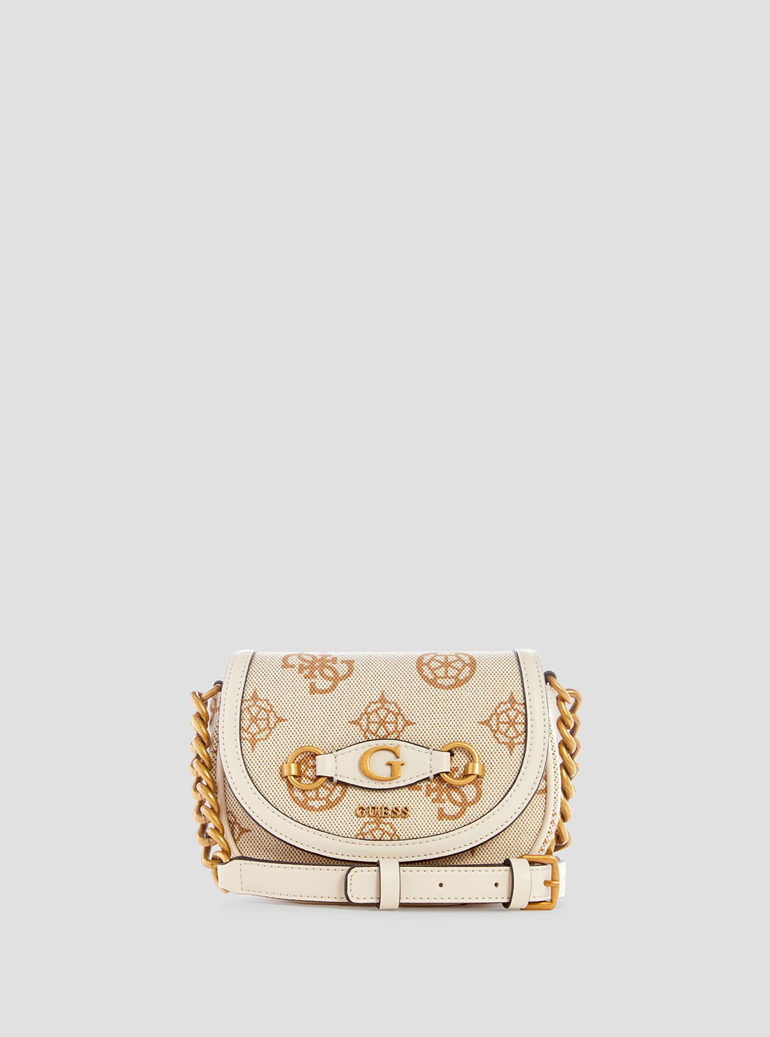 Beige Logo Izzy Mini Crossbody Bag GUESS