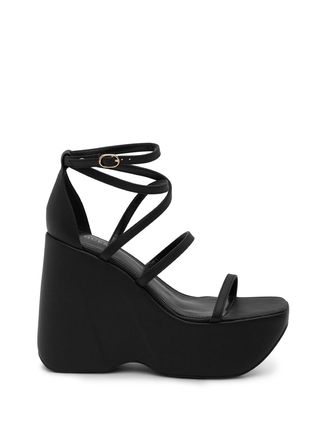 GUESS Women's Black Angelli Platform Heels ANGELLI Side View