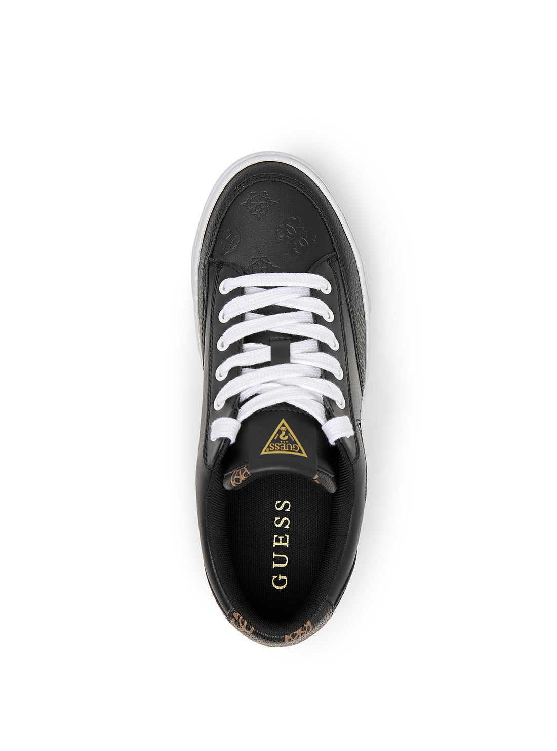 GUESS Women's Black Arania Low Top Sneakers ARANIA Top View