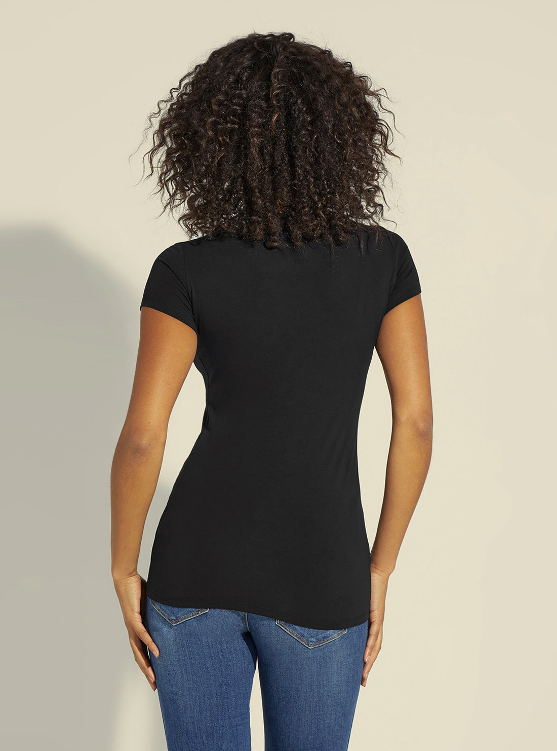 GUESS Women's Black Bryanna Logo T-Shirt W2YI28J1300 Back View