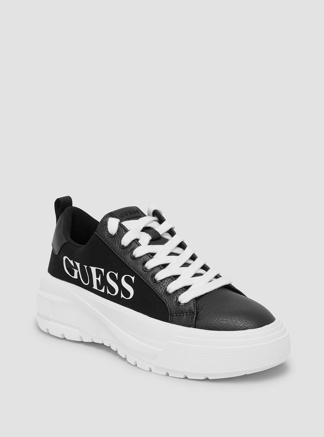 GUESS Women's Black Earlin Logo Low Top Sneakers EARLIN Front View