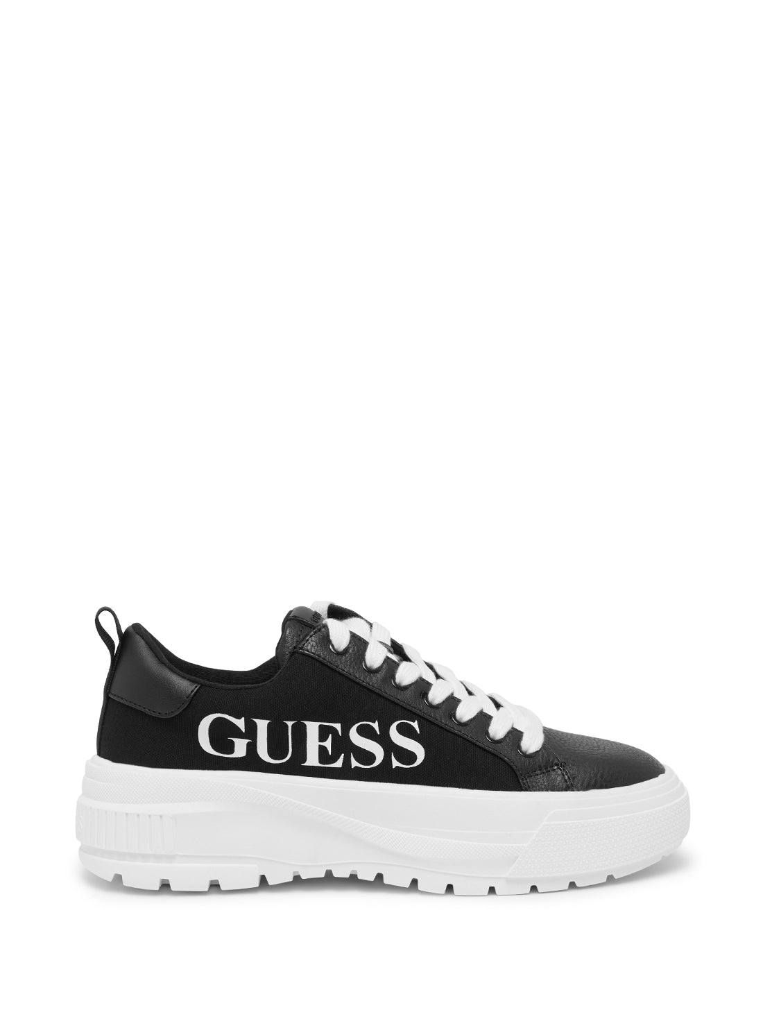 GUESS Women's Black Earlin Logo Low Top Sneakers EARLIN Side View