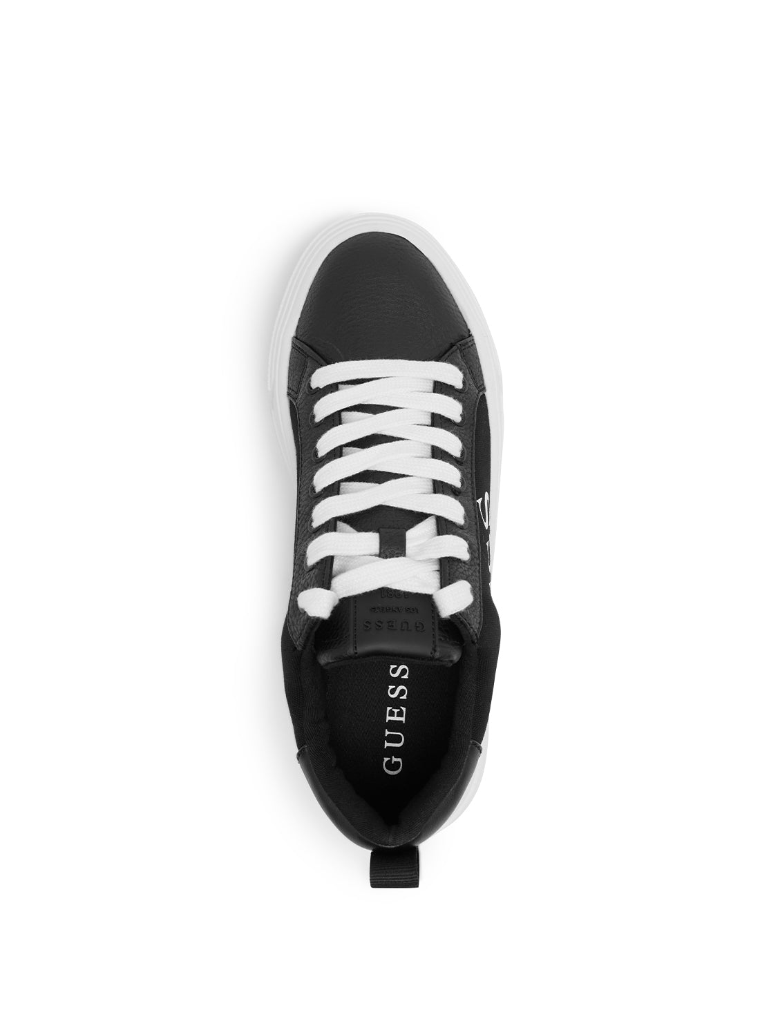 GUESS Women's Black Earlin Logo Low Top Sneakers EARLIN Top View