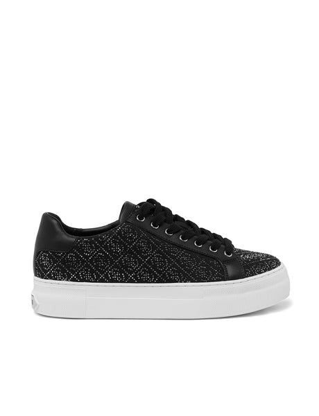 Black Gelsen Rhinestone Low Top Sneakers GUESS