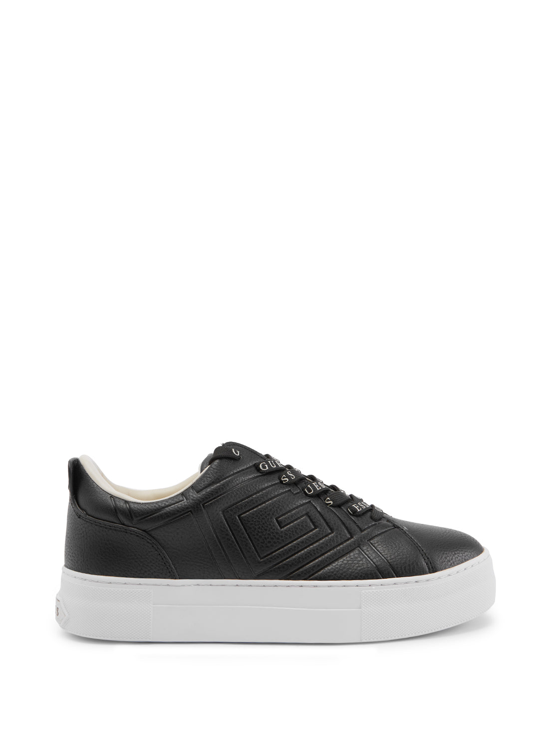 GUESS Women's Black Giaa Low Top Sneakers GIAA2 Side View