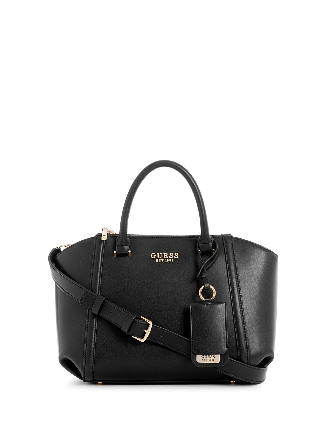 GUESS Women's Black Leie Status Satchel Bag VG875206 Front View