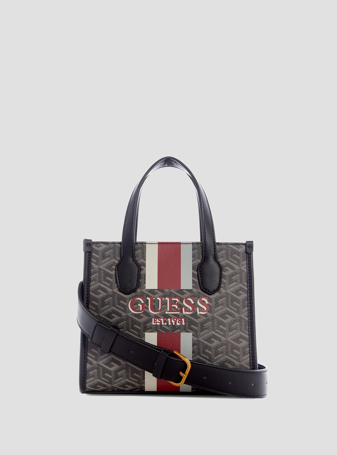 GUESS Women's Black Logo Silvana Mini Tote Bag SC866577 Front View