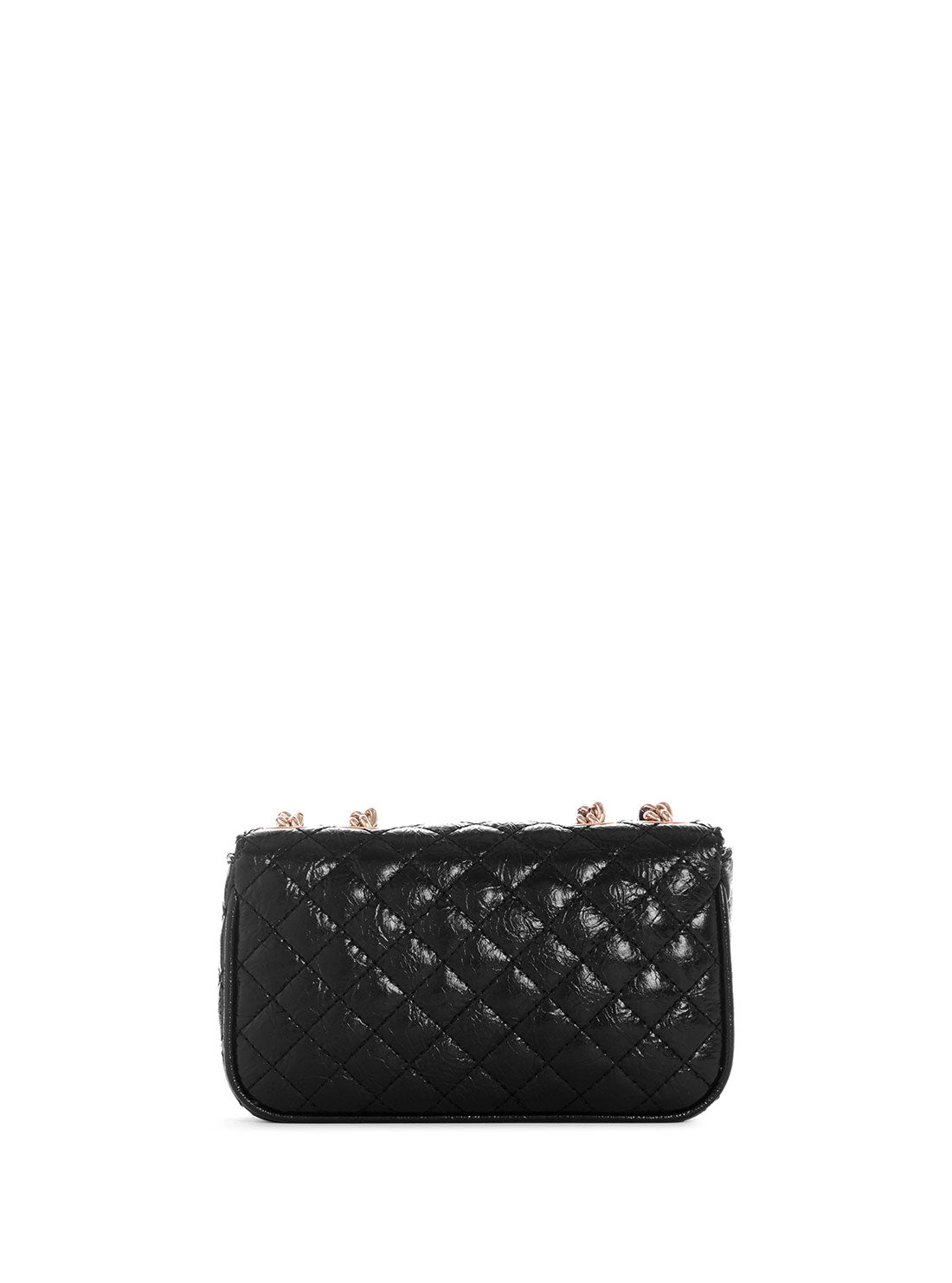 GUESS Women's Black Spark Quilted Mini Crossbody Bag QG870078 Back View