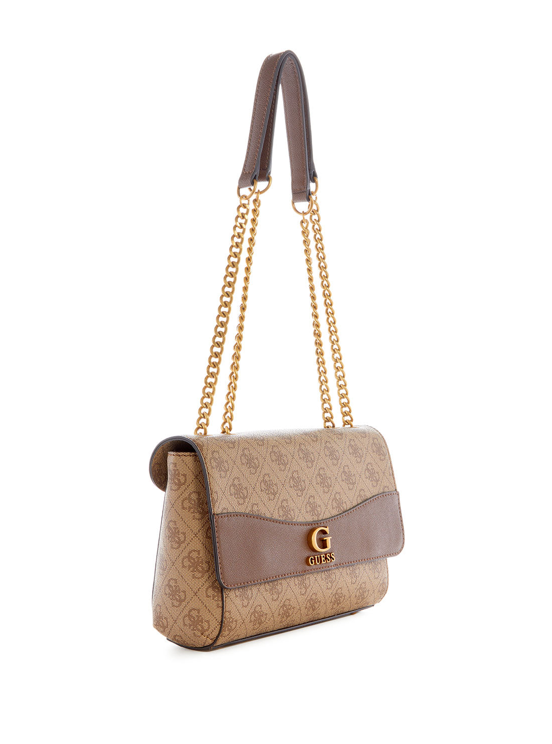 GUESS Women's Brown Logo Nell Crossbody Bag SB873521 Front Side View