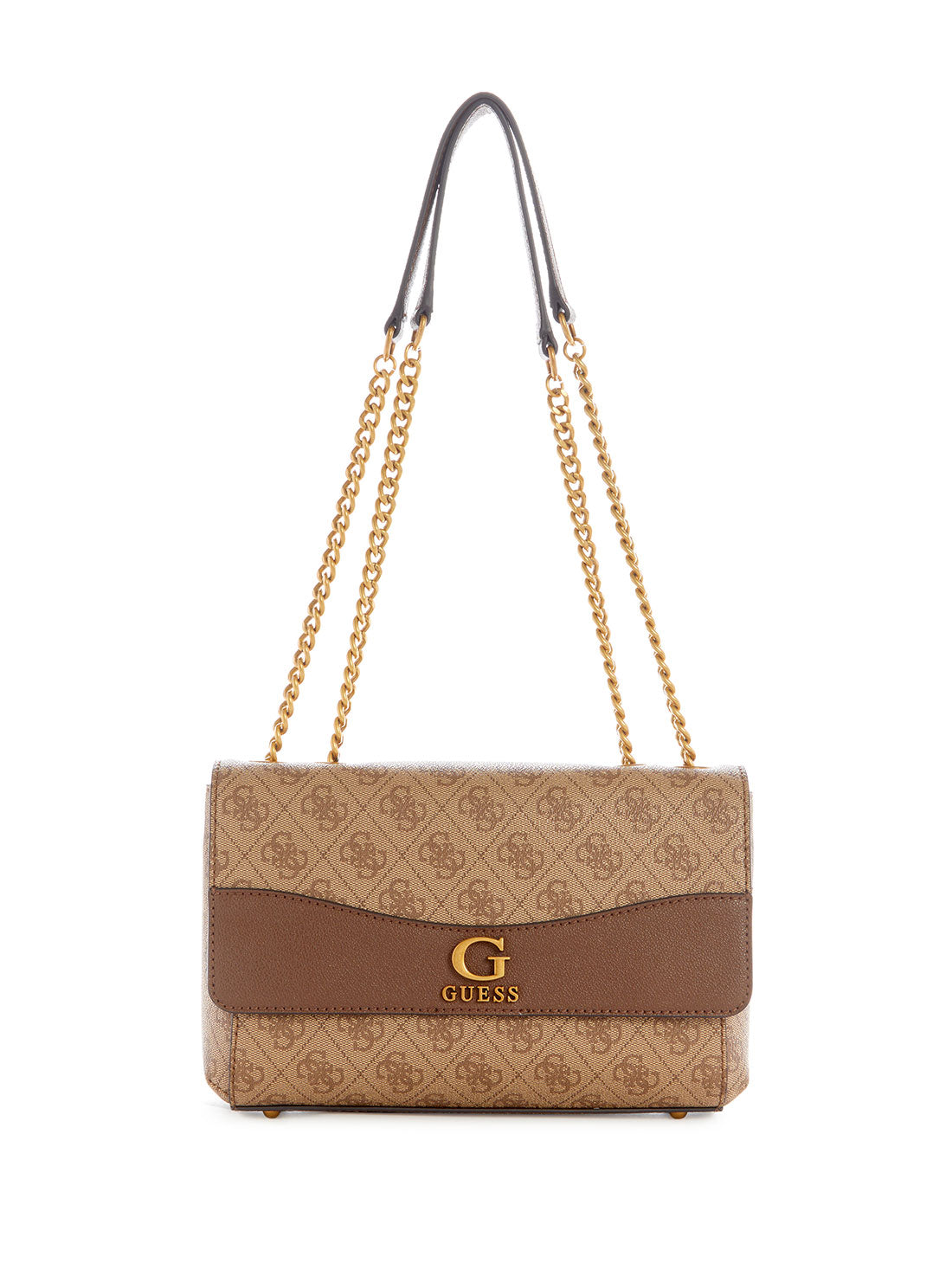 GUESS Women's Brown Logo Nell Crossbody Bag SB873521 Front View