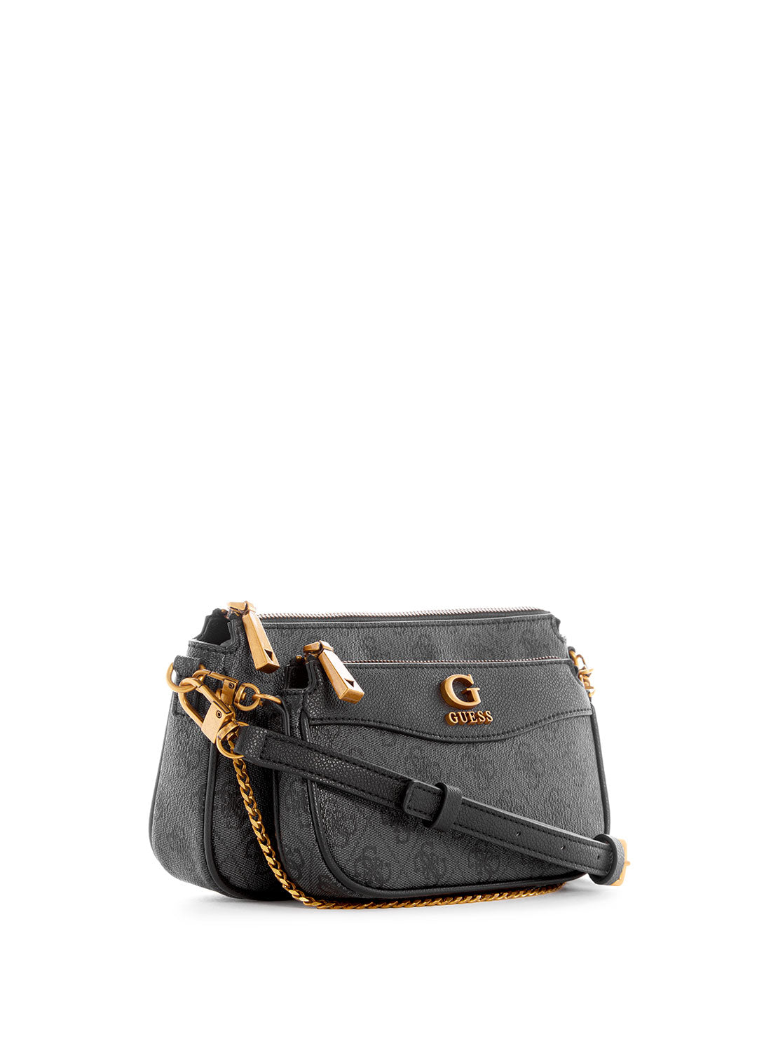 GUESS Women's Coal Logo Nell Crossbody Pouch Bag SB873570 Front Side View