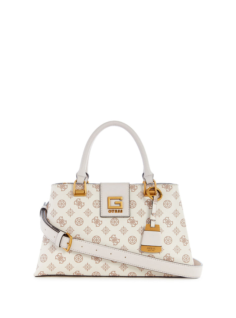 Cream Logo Alva Girlfriend Satchel - GUESS