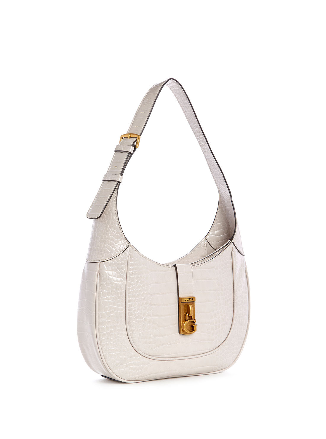 GUESS Women's Cream Logo Maimie Hobo Bag CB840902 Front Side View