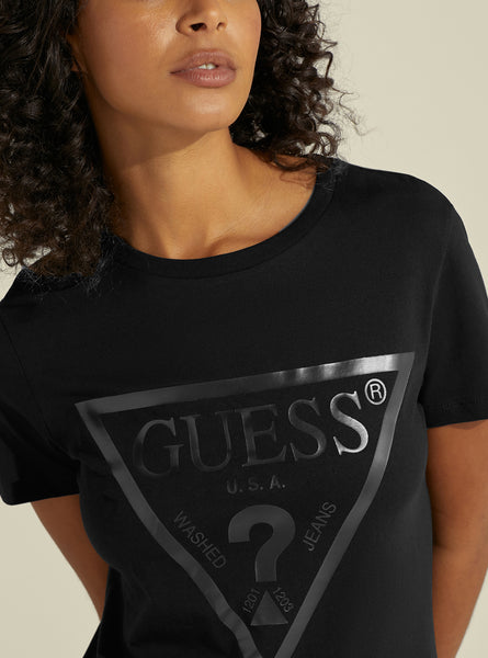 T shirt Guess Adele da donna nera