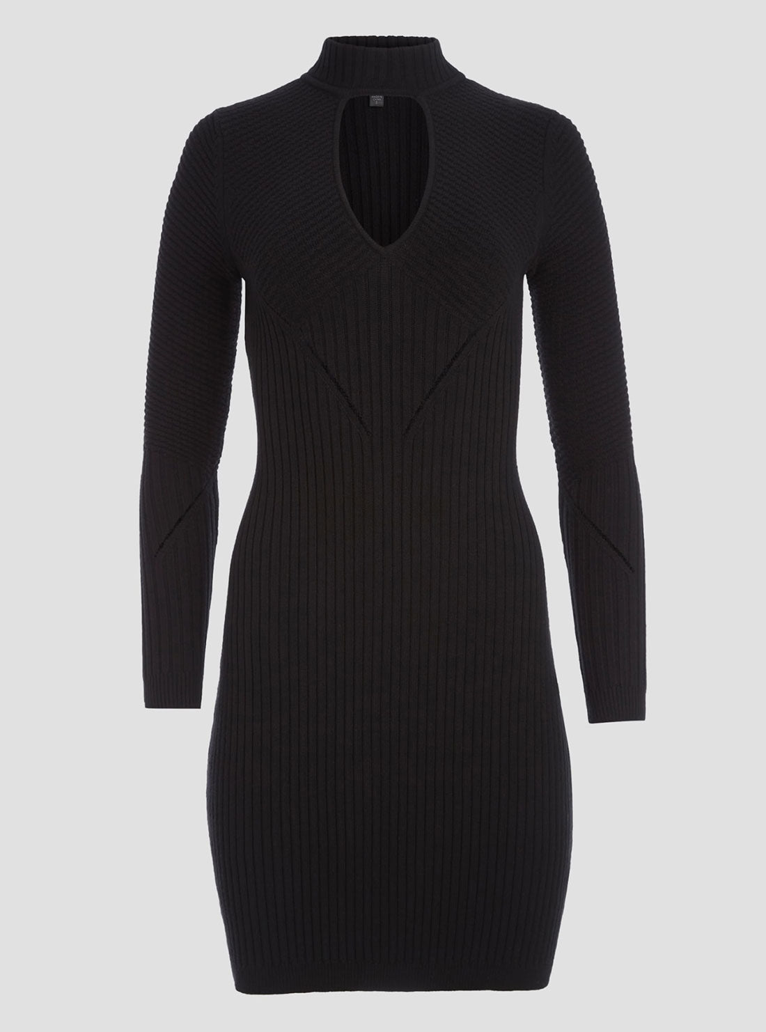GUESS Women's Eco Black Tatia Knit Mini Dress W3RK46Z2YN2 Ghost View