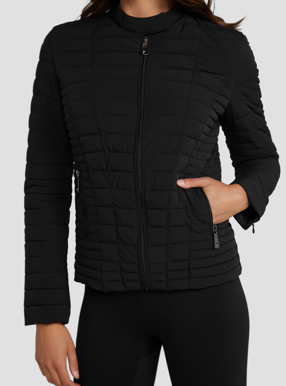 GUESS Women's Eco Black Vona Jacket W2YL1IW6NW2 Detail View