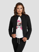 GUESS Women's Eco Black Vona Jacket W2YL1IW6NW2 Front View