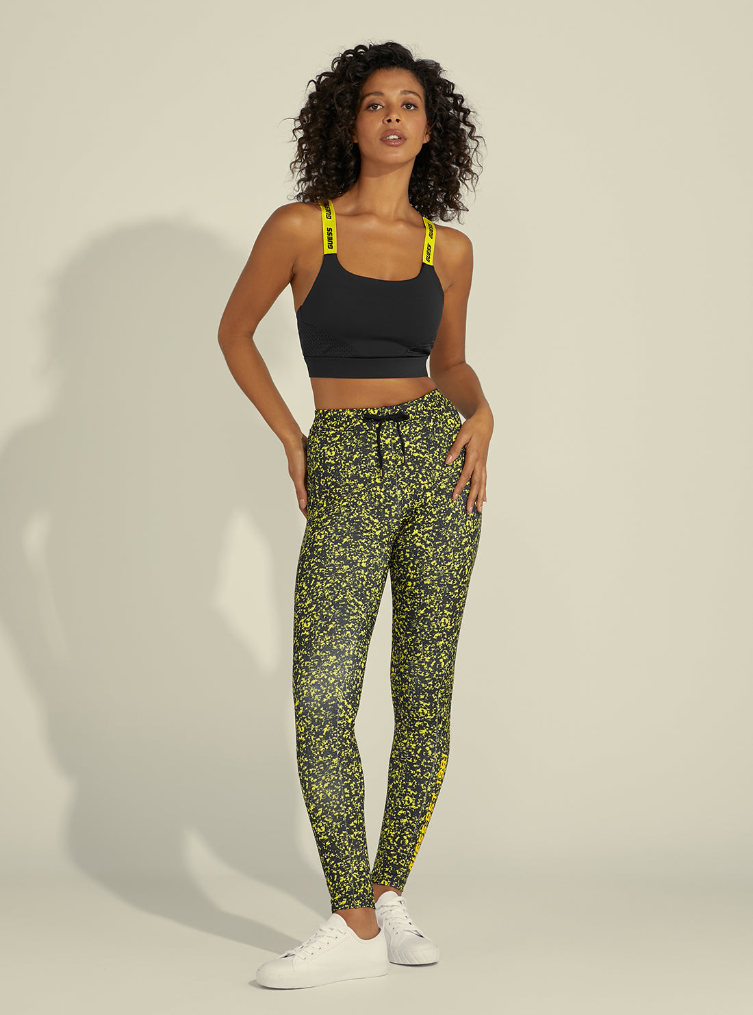 Eco Black Yellow Alesha Active Leggings