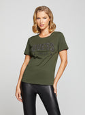 GUESS Women's Eco Forest Mirela Logo T-Shirt W2BI16I3Z13 Front View