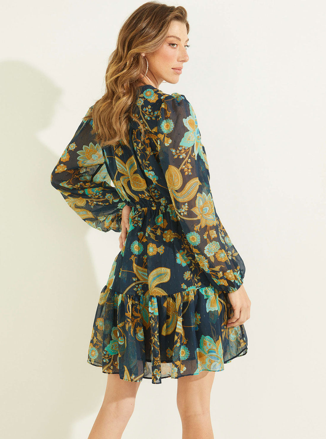 Eco Green Nature Print Cassandre Mini Dress | GUESS