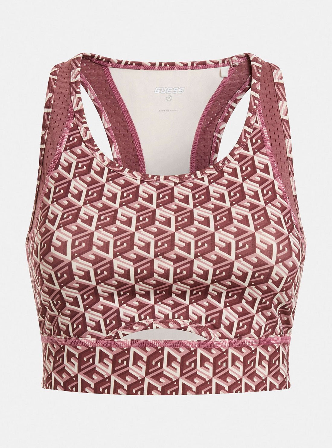 GUESS Women's Eco Red G Cube Daria Active Top V2BP08MC03W Ghost View