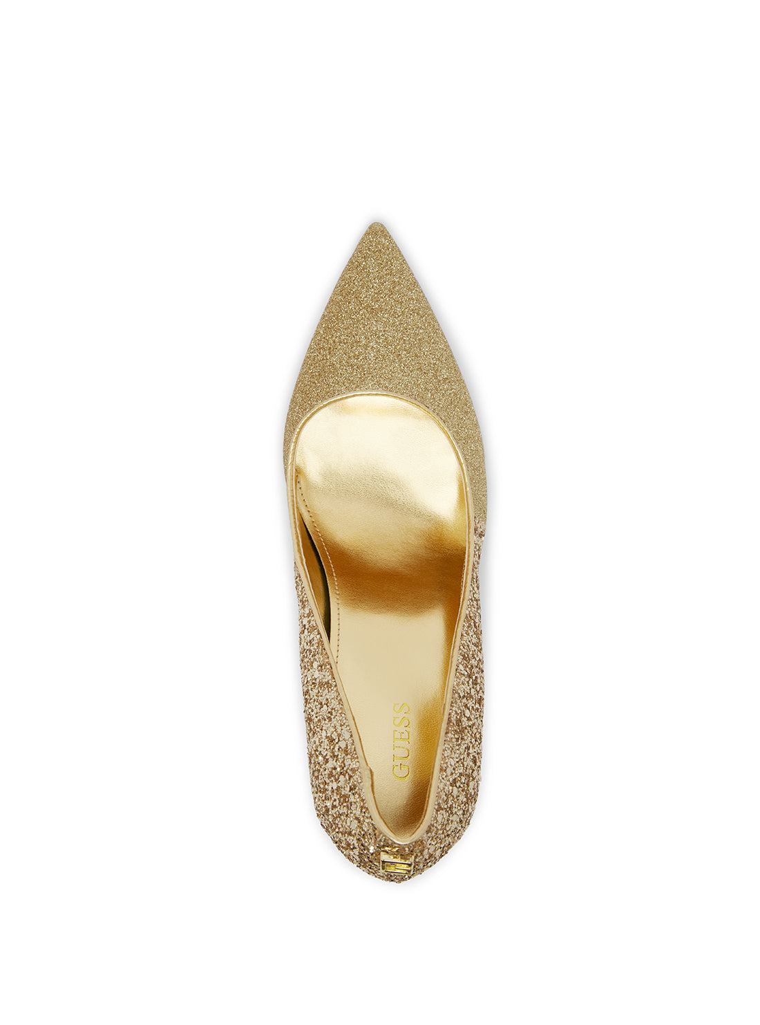 GUESS Women's Gold Abagaily Embellished Pumps ABAGAIL Top View