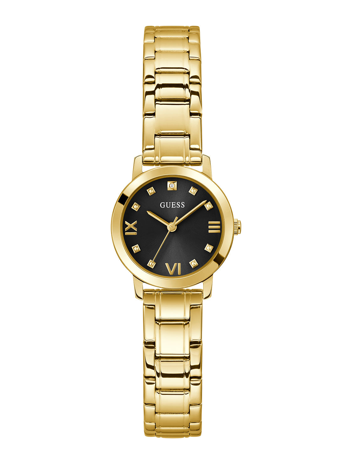 Women's gold watch with black face hot sale