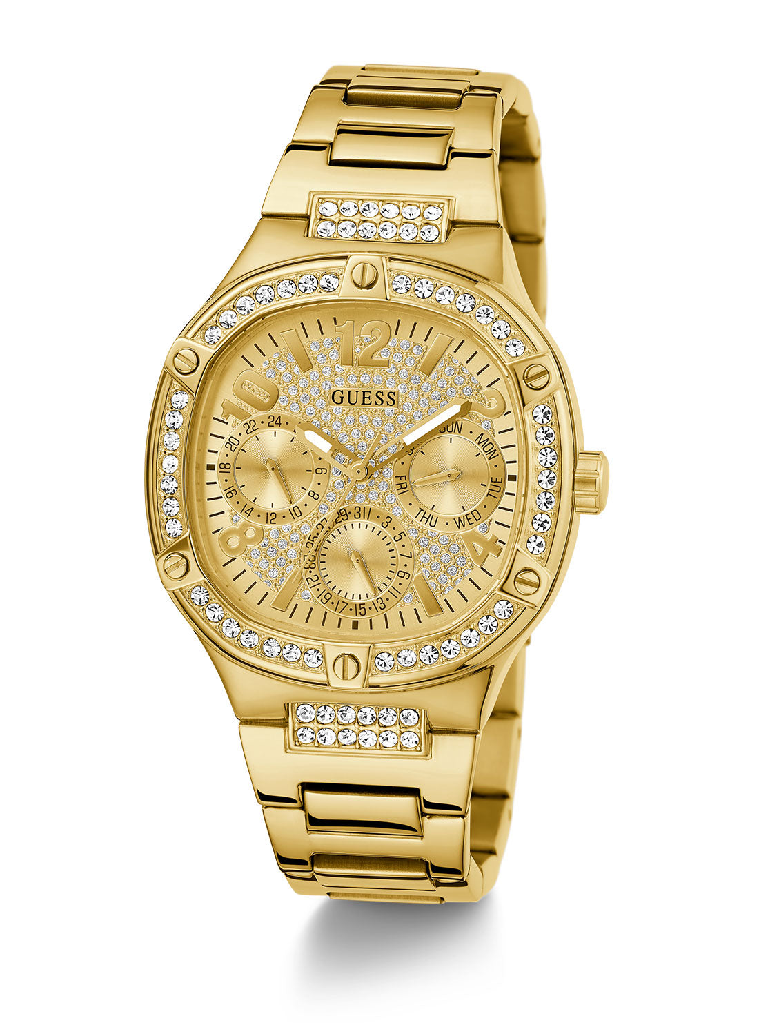 GUESS Women's Gold Duchess Crystal Glitz Watch GW0558L2 Full View