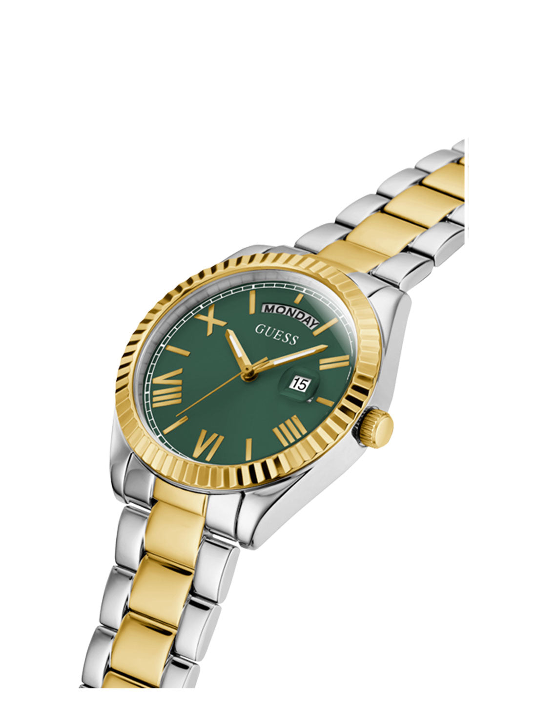 GUESS Women's Gold Luna Green Watch GW0308L5 Angle View