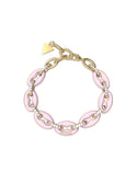 GUESS Women's Gold Rose Crystal Link Bracelet JUBB01413JWYGRSL Front View