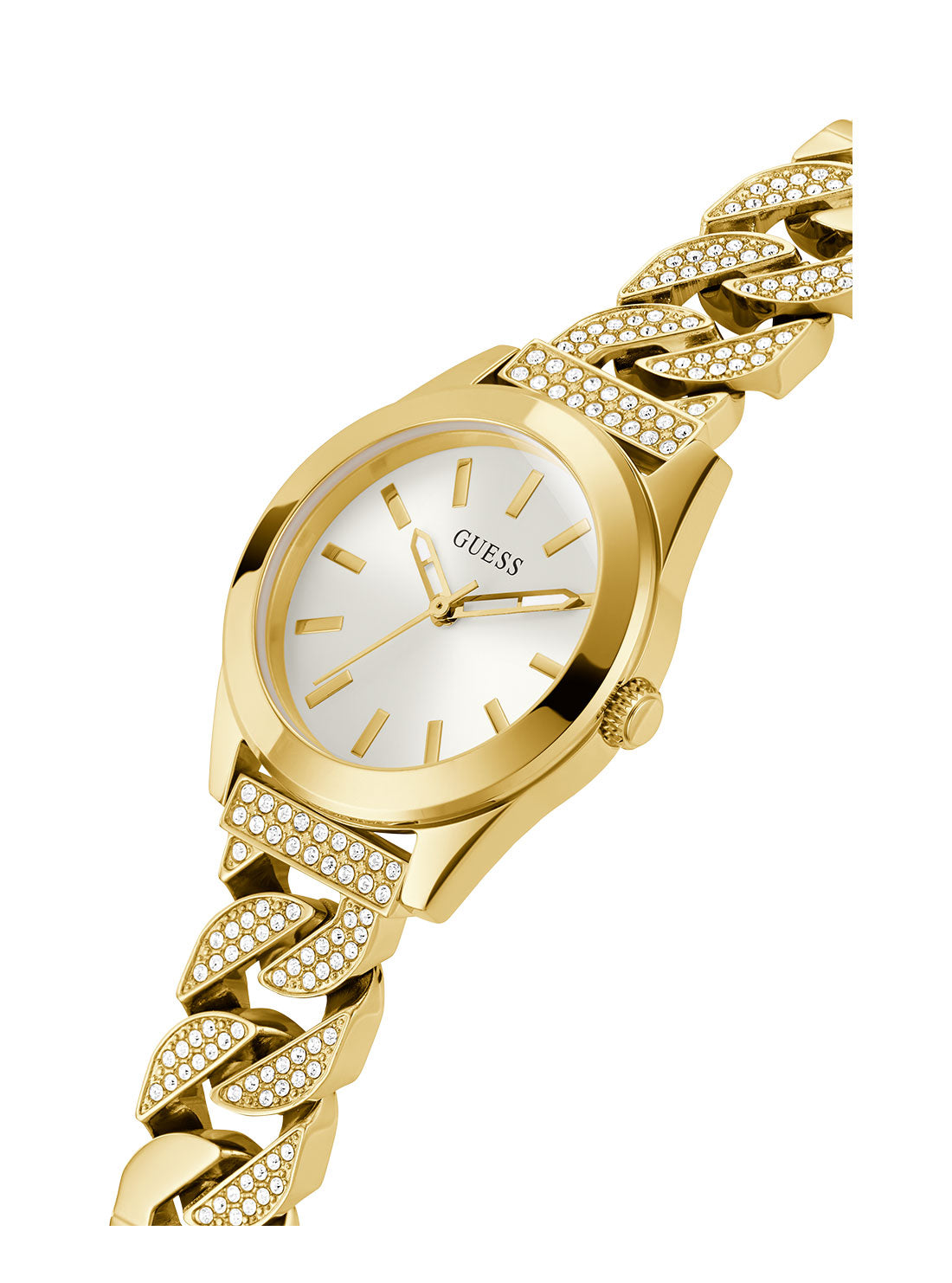 GUESS Women's Gold Serena Glitz Watch GW0546L2 Angle View