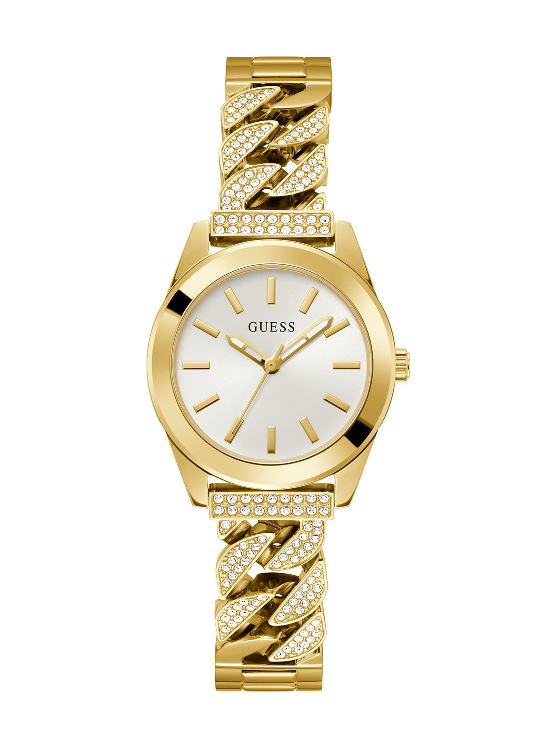 GUESS Women's Gold Serena Glitz Watch GW0546L2 Front View