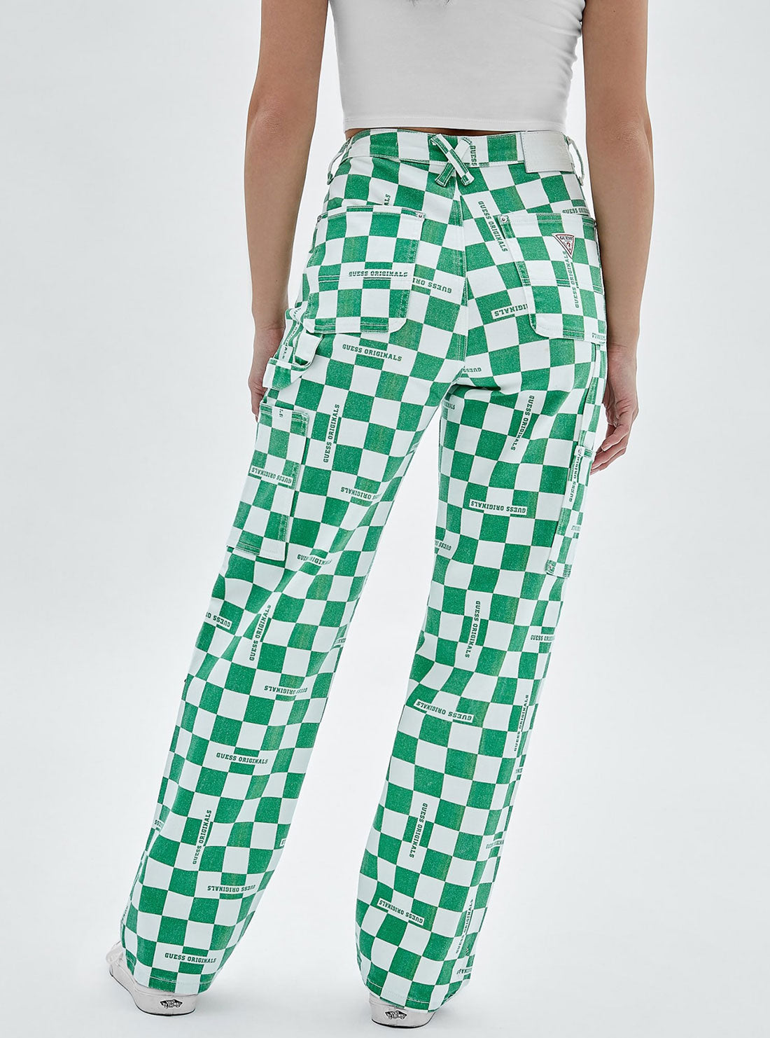 Green on sale checked pants