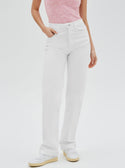 Guess Originals High-Rise Straight Leg Mom Denim Jeans In Ecru Wash