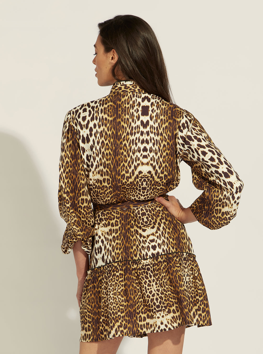GUESS Women's Leopard Essence Mini Dress E2GK02WO078 Back View