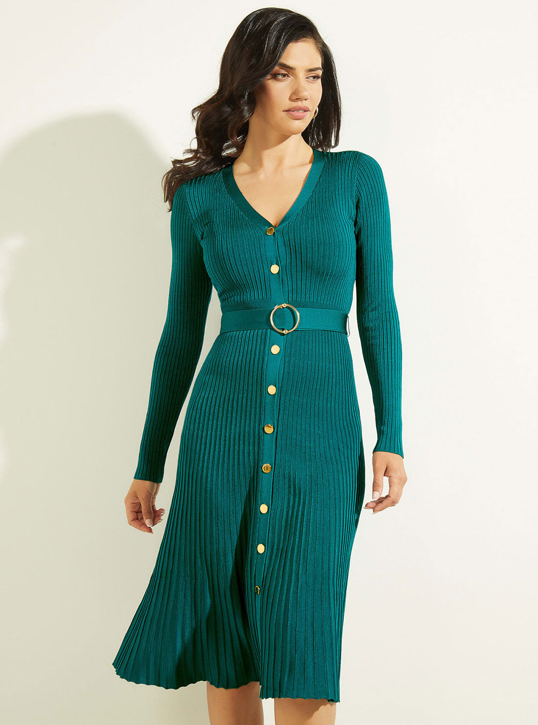 Marciano Teal Diletta Knit Midi Dress - GUESS