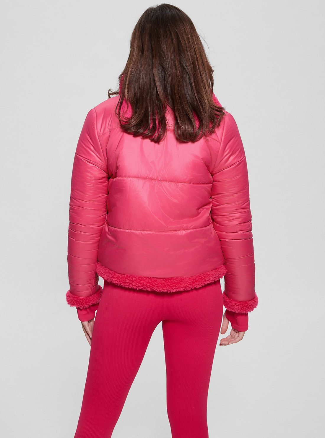GUESS Women's Pink Charis Active Reversible Jacket V2BL08WF0G0 Back View