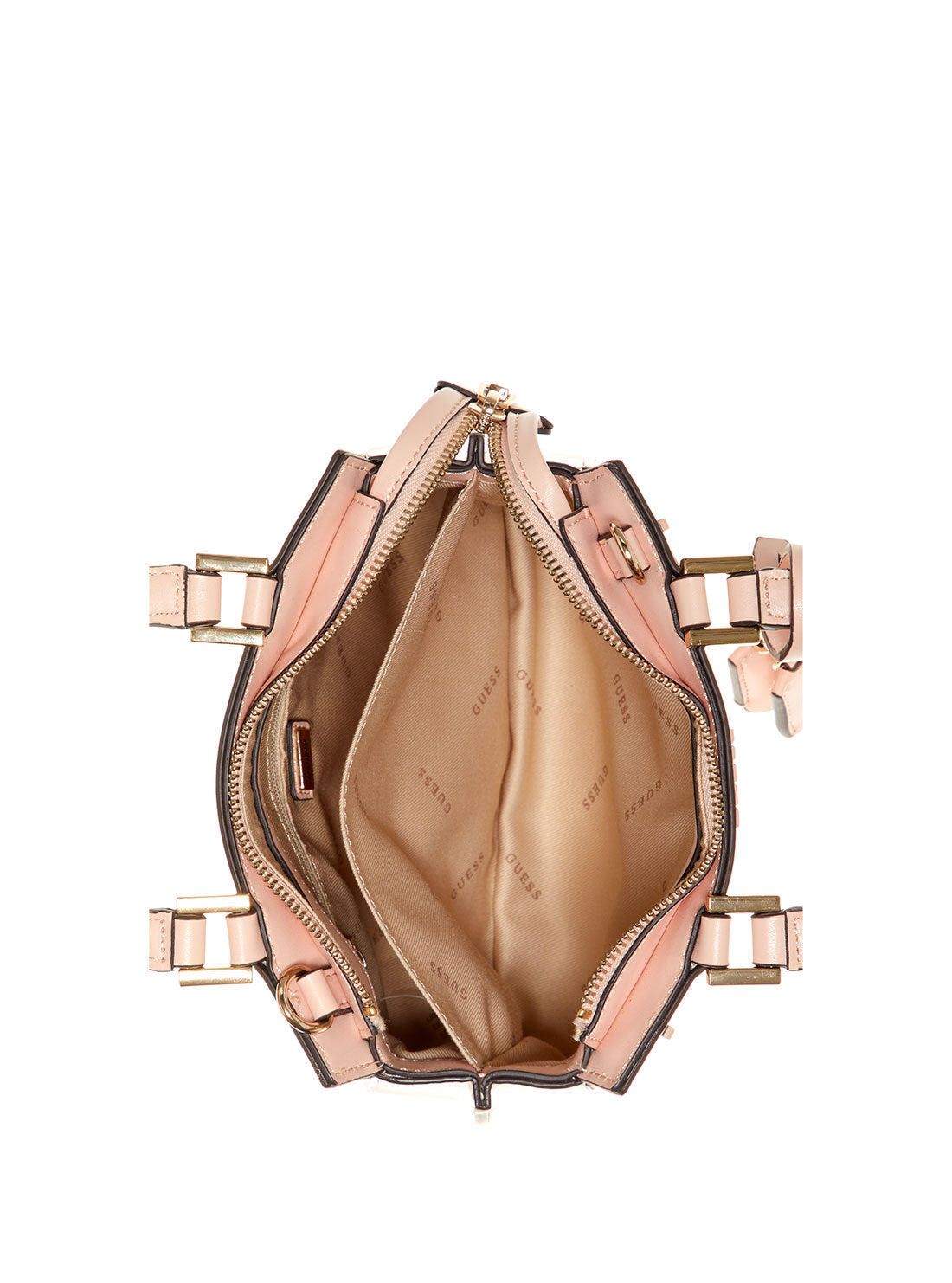GUESS Women's Pink Katey Mini Satchel Bag QP787076 Inside View