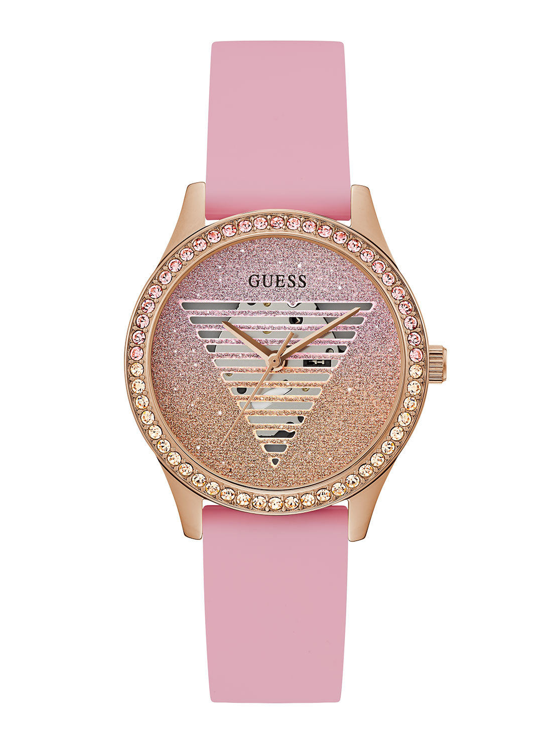 GUESS Women's Pink Lady Idol Silicone Watch GW0530L4 Front View