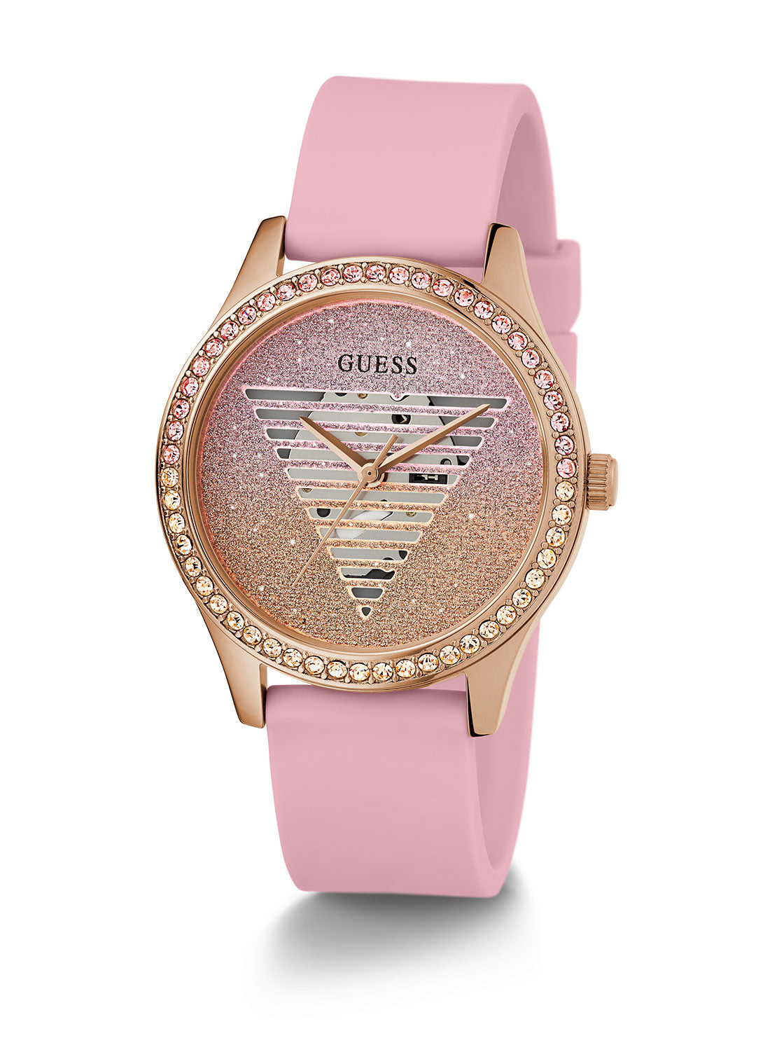GUESS Women's Pink Lady Idol Silicone Watch GW0530L4 Full View