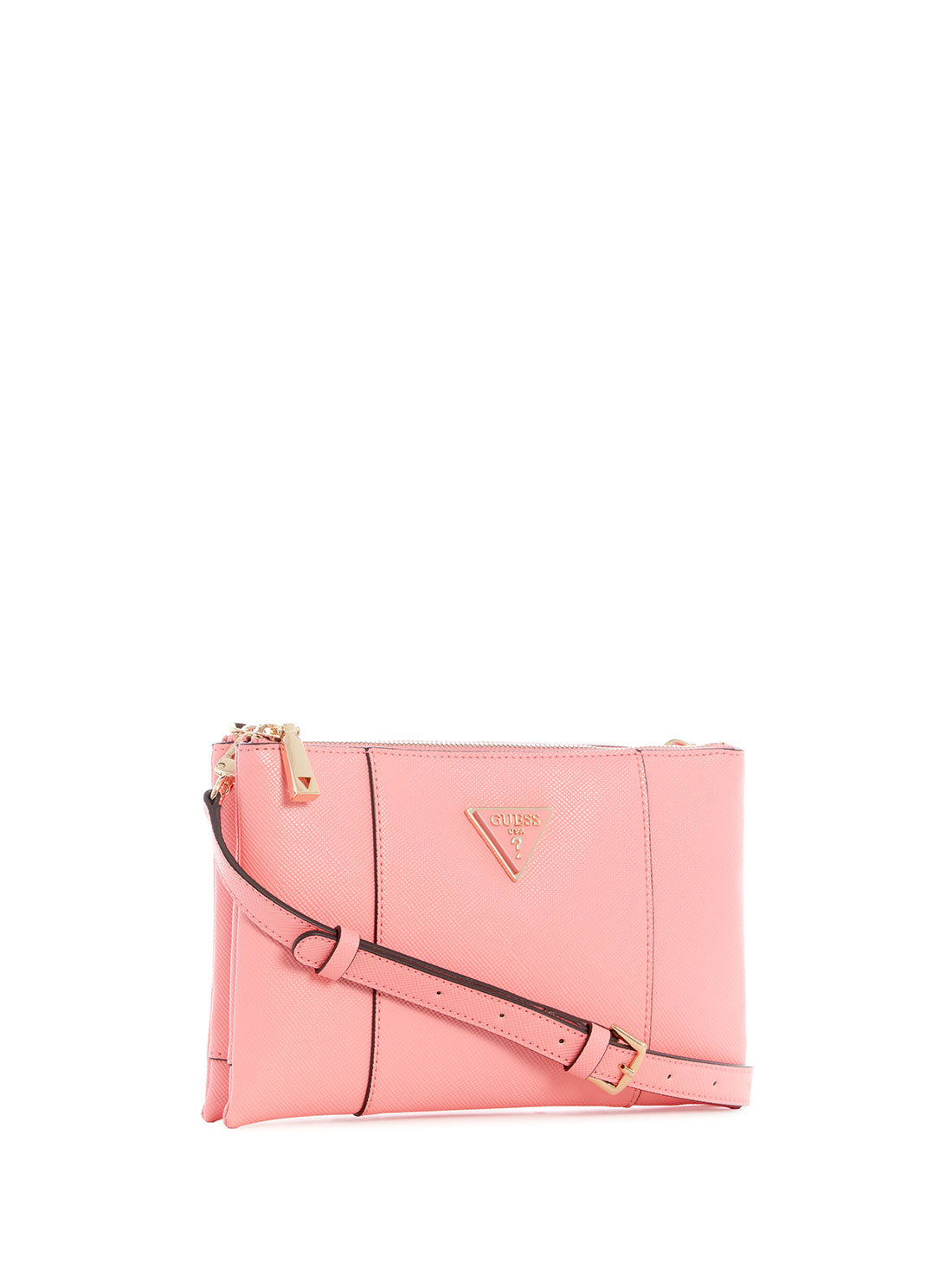 Pink Noelle Double Zip Crossbody Bag