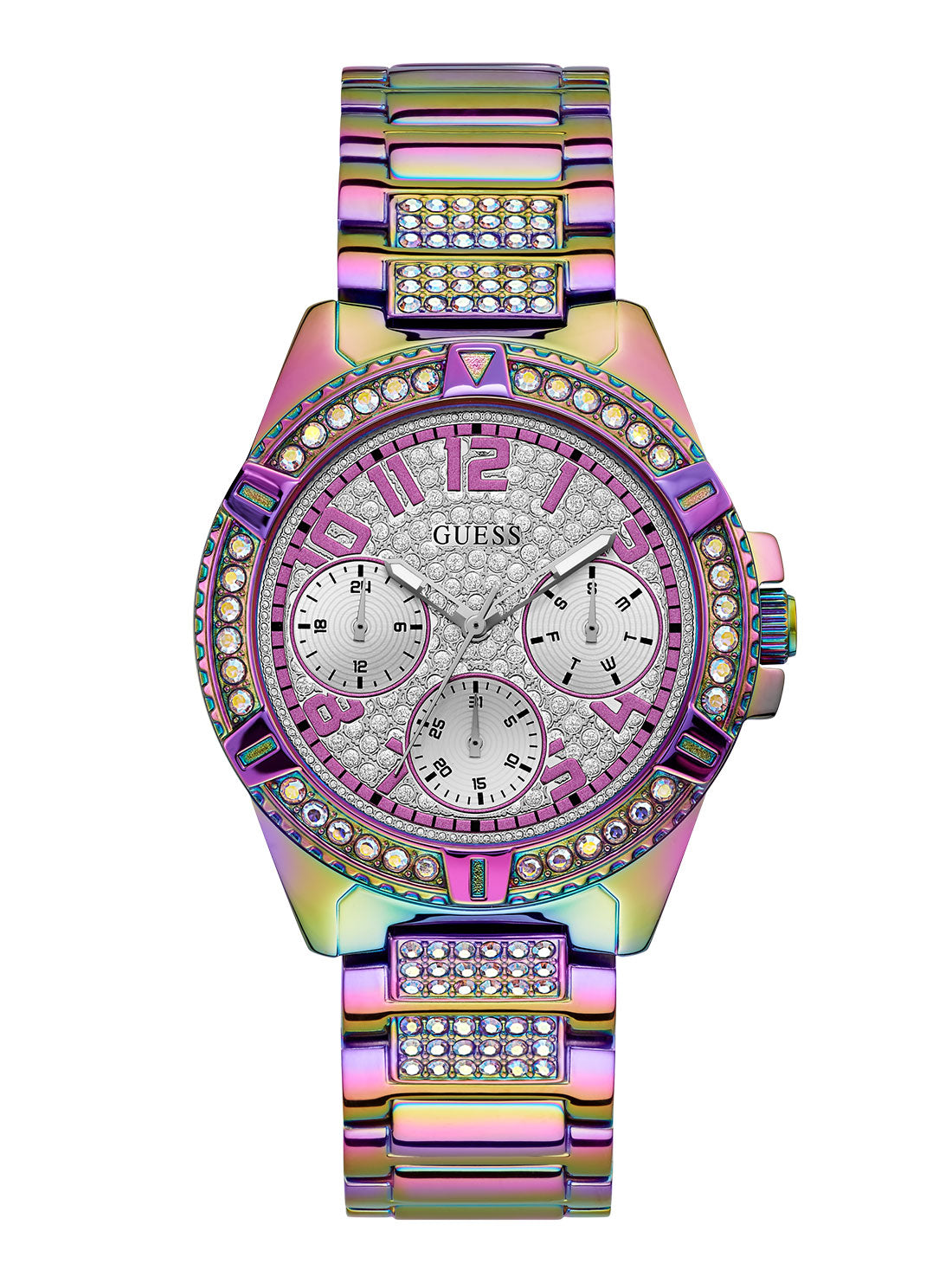 GUESS Women's Purple Lady Frontier Crystal Watch GW0044L1 Front View