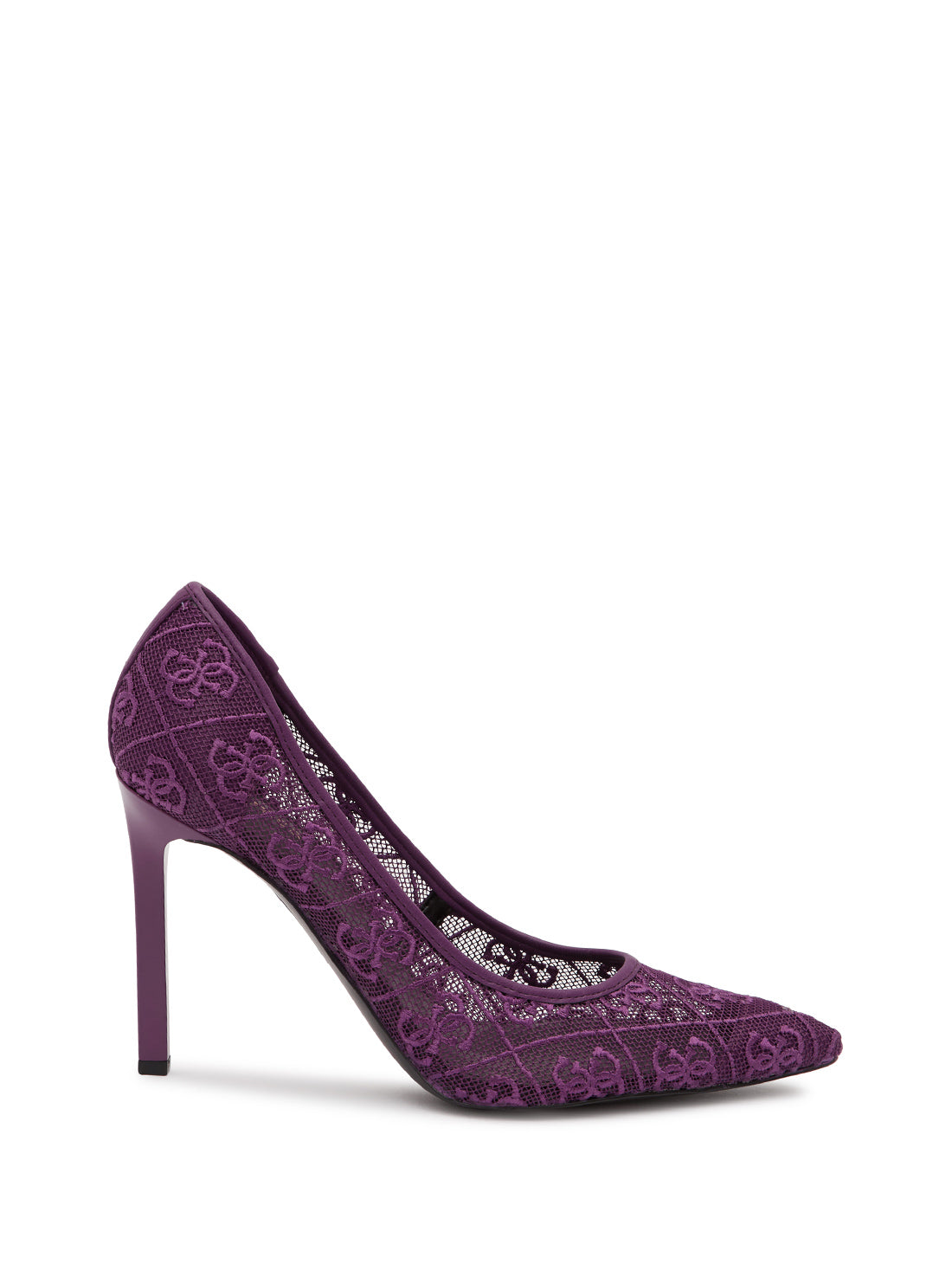 GUESS Women's Purple Seannay Logo Pumps SEANNAY Side View