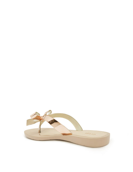 Gold Tutu Metallic Bow Sandals GUESS